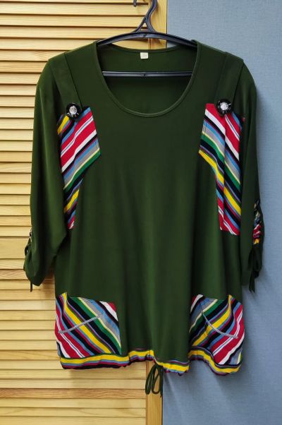 Лот: 25857846. Фото: 1. Блузка / туника женская, зеленая... Блузы, рубашки, водолазки