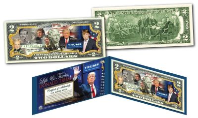 Лот: 8605866. Фото: 1. Банкнота 2 доллара США Д. Трамп... Америка