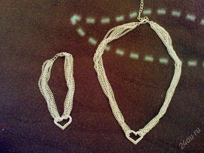 Лот: 1344347. Фото: 1. Браслет + колье "Сердце" / новое... Колье