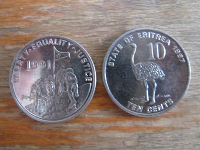 Лот: 21075142. Фото: 1. Монеты Африки. Эритрея 10 центов... Африка