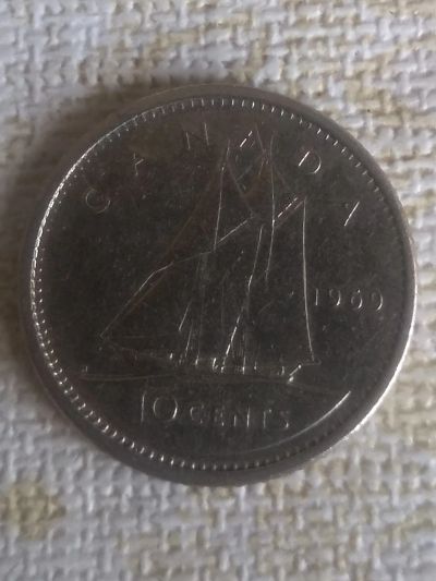 Лот: 18879031. Фото: 1. Канада 10 центов 1969. Америка
