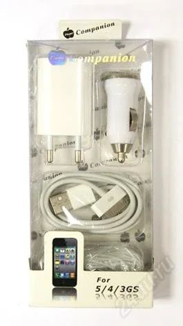 Лот: 1694464. Фото: 1. Набор для iPhone 2G/3G/4/4S "Companion... Зарядные устройства, блоки питания, адаптеры сетевые для смартфонов