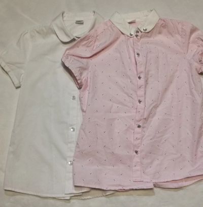 Лот: 16699683. Фото: 1. 2 блузки Ostin белая и розовая... Рубашки, блузки, водолазки