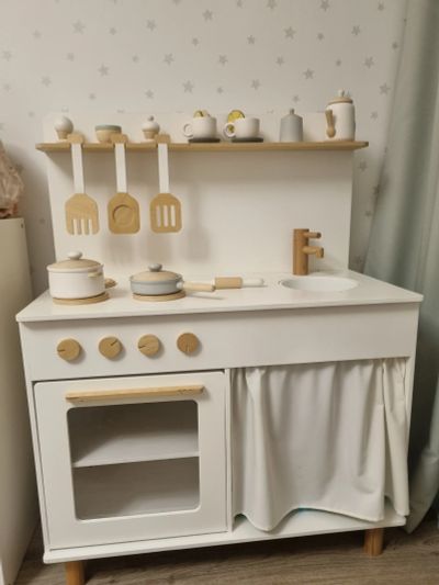 Лот: 25889139. Фото: 1. Детская деревянная кухня с деревянной... Другое (игрушки)