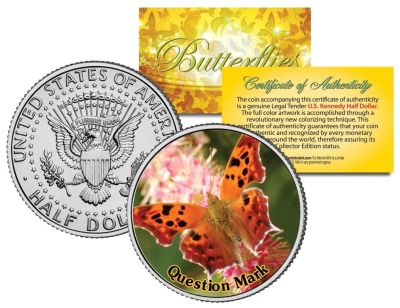 Лот: 10293612. Фото: 1. 50 центов США Углокрыльница бабочка. Америка