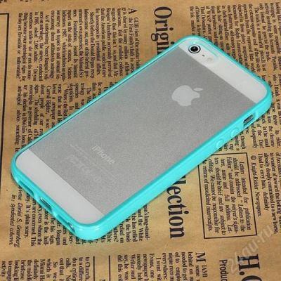 Лот: 2964686. Фото: 1. Бампер бирюзовый, iPhone 5. Чехлы, бамперы