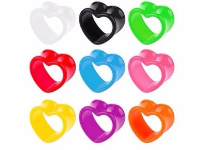 Лот: 7880265. Фото: 1. Тоннели в форме сердца чёрного... Серьги, каффы