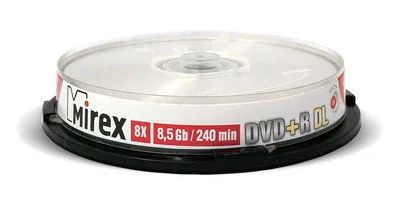 Лот: 11185332. Фото: 1. Диск DVD+R DL Mirex 8,5 GB, скорость... CD, DVD, BluRay
