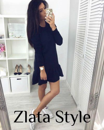 Лот: 25899475. Фото: 1. Платье темно синее трапеция. Платья