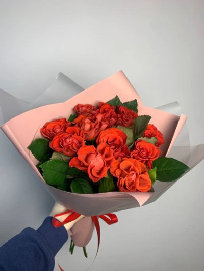 Лот: 25896381. Фото: 1. 4. Букет из красных роз быстрые... Свежие цветы