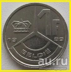 Лот: 15217578. Фото: 1. %% Бельгия 1 франк 1989 (надпись... Европа