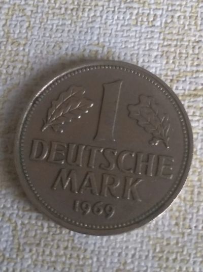 Лот: 18632175. Фото: 1. Германия 1 марка 1969г.-J-. Германия и Австрия