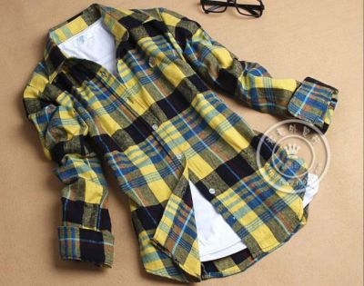 Лот: 4307338. Фото: 1. Клетчатая рубашка. Блузы, рубашки, водолазки