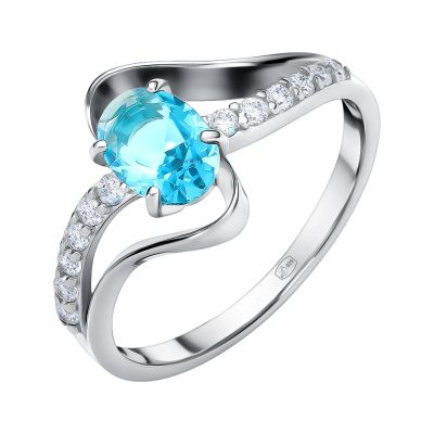 Лот: 23823266. Фото: 1. Серебряное кольцо с фианитами... Кольца, перстни