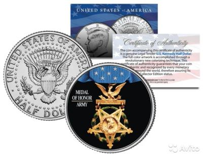 Лот: 8431990. Фото: 1. 50 центов США,Медаль,Армия. Америка