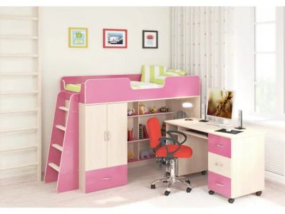 Лот: 3306398. Фото: 1. Детская кровать-чердак Л-3. Цвет... Детские кровати и кроватки