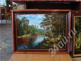 Лот: 369213. Фото: 1. картина маслом-пейзаж "Рыжая река... Произведения