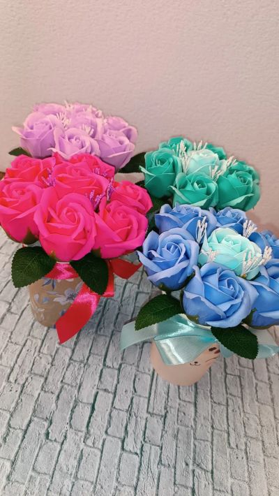 Лот: 21984576. Фото: 1. Букет из мыльных роз. Искусственные и сувенирные цветы