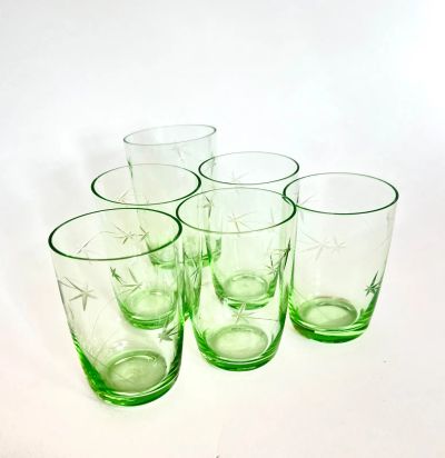Лот: 20337238. Фото: 1. Набор стеклянной посуды. Зеленое... Другое (коллекционирование, моделизм)