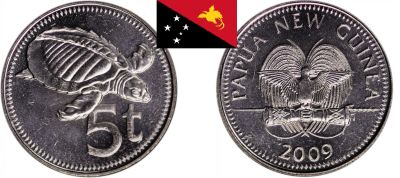 Лот: 18924664. Фото: 1. Папуа-Новая Гвинея 5 тойя 2009... Австралия и Океания