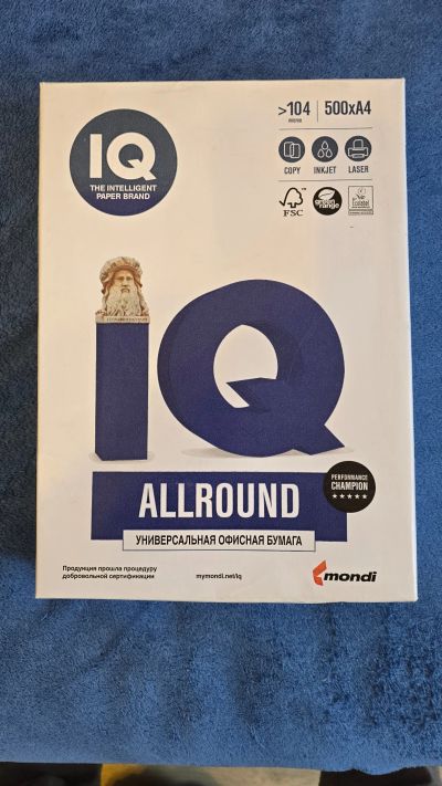 Лот: 25899141. Фото: 1. Офисная бумага IQ A4 500 листов. Бумага