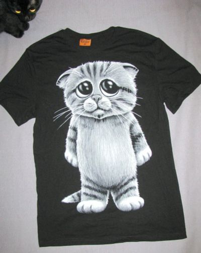 Лот: 19681502. Фото: 1. футболка котик - котенок выразительный... Подарки на Новый год
