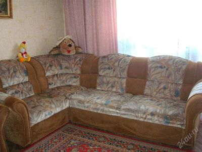 Лот: 1265665. Фото: 1. Диван уголок и 2 кресла (или 1... Кресла, пуфы