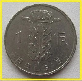 Лот: 15217576. Фото: 1. %% Бельгия 1 франк 1980 (надпись... Европа