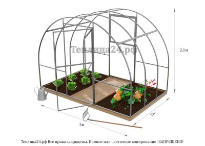 Лот: 11570215. Фото: 1. Теплица Гарант mini — 3/2 0,65... Теплицы