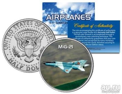 Лот: 8430776. Фото: 1. 50 центов США МИГ-21,серия Самолеты. Америка