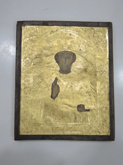 Лот: 19483315. Фото: 1. старинная икона святой Николай... Иконы