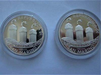 Лот: 19661448. Фото: 1. Набор монет 5 и 10 Евро Сан Марино... Наборы монет