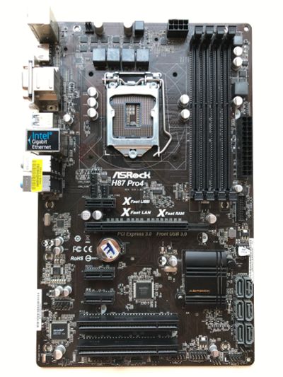 Лот: 21387610. Фото: 1. MB ASRock H87 Pro4 (iH87). Материнские платы