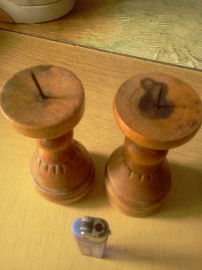 Лот: 7858405. Фото: 1. подсвечники деревянные ручная... Подсвечники, канделябры