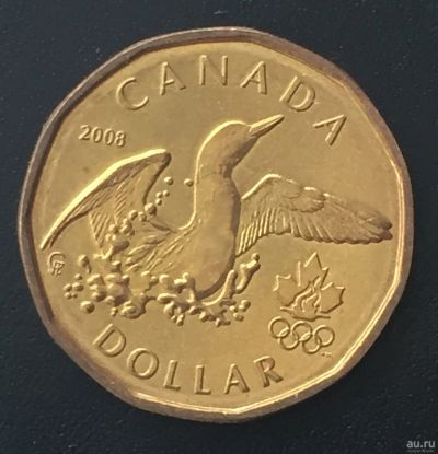 Лот: 15492191. Фото: 1. Канада 1 доллар 2008г АНЦ - утка. Америка