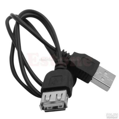 Лот: 15665313. Фото: 1. Кабель USB Папа-Мама Черный (Удлинитель... Шнуры, кабели, разъёмы