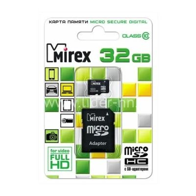 Лот: 12887598. Фото: 1. Карта памяти MicroSD 32GB MIREX... Карты памяти