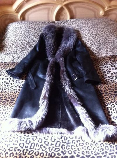 Лот: 6165673. Фото: 1. Кожаная дублёнка с чернобуркой... Верхняя одежда