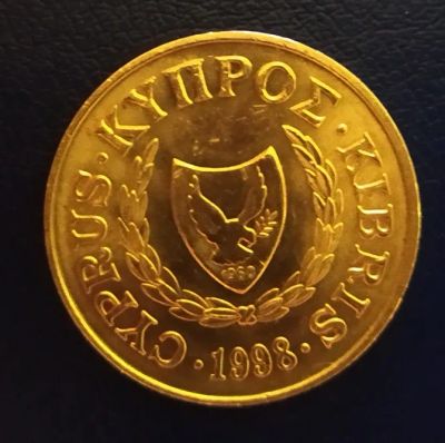 Лот: 19548786. Фото: 1. Кипр 10 центов 1998 KM# 56.3. Европа