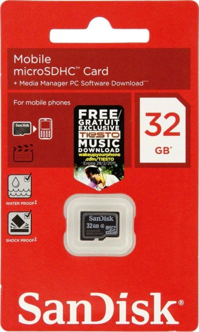 Лот: 25889253. Фото: 1. Карта памяти SanDisk 32GB MicroSDHC... Карты памяти