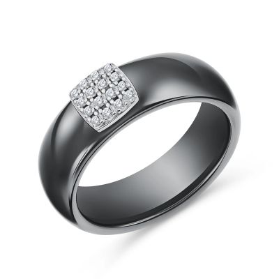 Лот: 23822521. Фото: 1. Серебряное кольцо с керамикой... Кольца, перстни