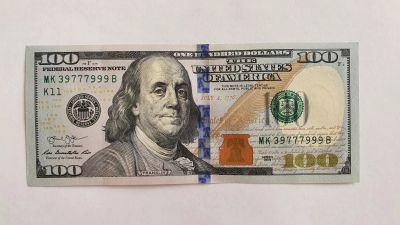 Лот: 20614841. Фото: 1. Банкнота 100 долларов с красивым... Америка