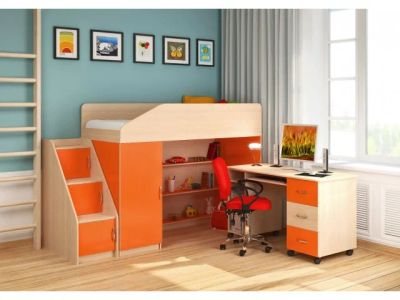 Лот: 3437651. Фото: 1. Детская кровать-чердак Л-11. Цвет... Детские кровати и кроватки