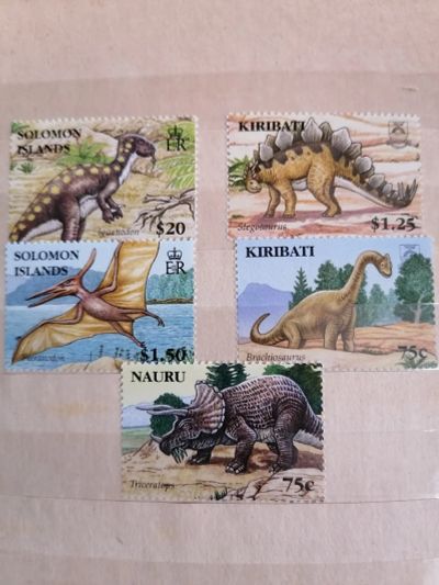 Лот: 21043805. Фото: 1. Динозавры. Набор марок фауна. Марки