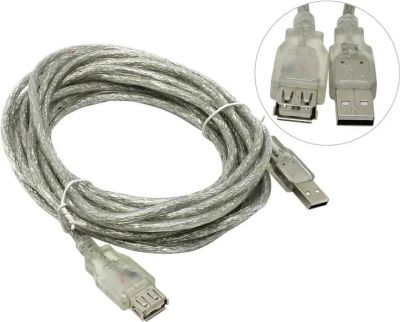 Лот: 9350544. Фото: 1. Кабель USB 2.0 AM/AF 5м VCOM VUS6936-5M... Шлейфы, кабели, переходники