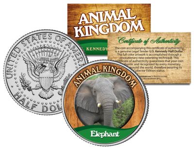Лот: 9604594. Фото: 1. 50 центов США Слон,Дикие животные. Америка