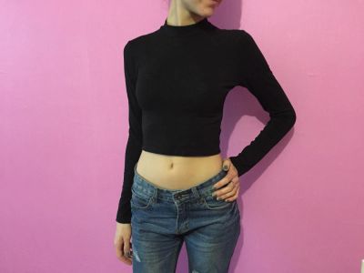 Лот: 5481952. Фото: 1. Укороченная водолазка H&M s. Футболки, топы и майки