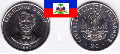 Лот: 19279486. Фото: 1. Гаити 20 сантимов 1995 первый... Америка