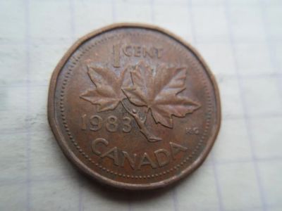 Лот: 21172059. Фото: 1. Канада 1 цент 1983. Америка