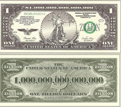 Лот: 3470794. Фото: 1. Zillion Dollars. Другое (банкноты)